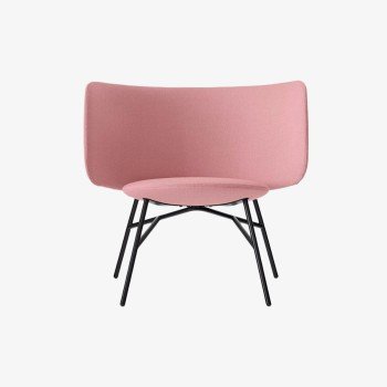 Steel Legs Pink Chair