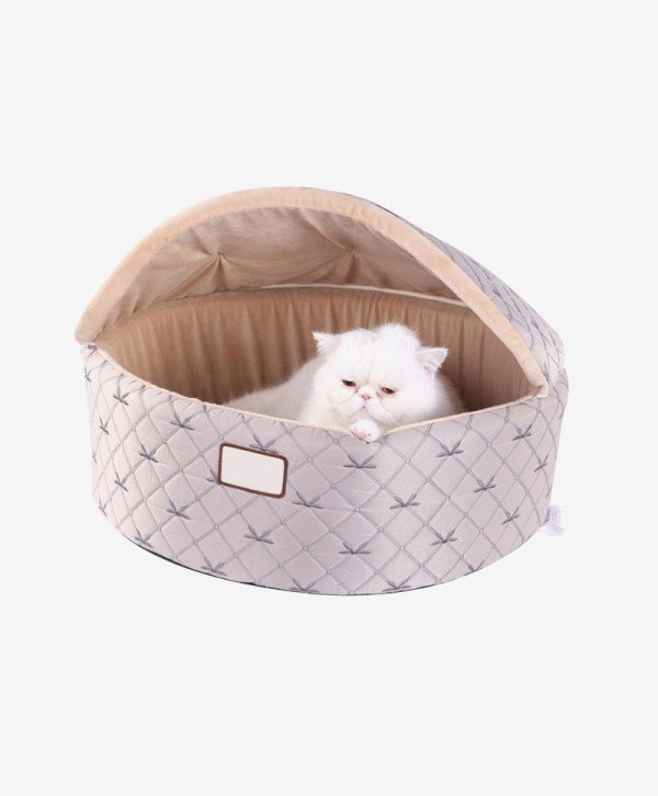 Snooze Fest Grey Round Cat Bed