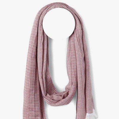 ringed edge wool-blend scarf
