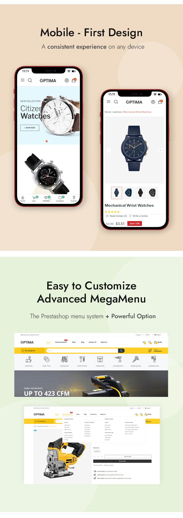 Optima Elementor - Multipurpose Prestashop 8.x, 9.x Theme